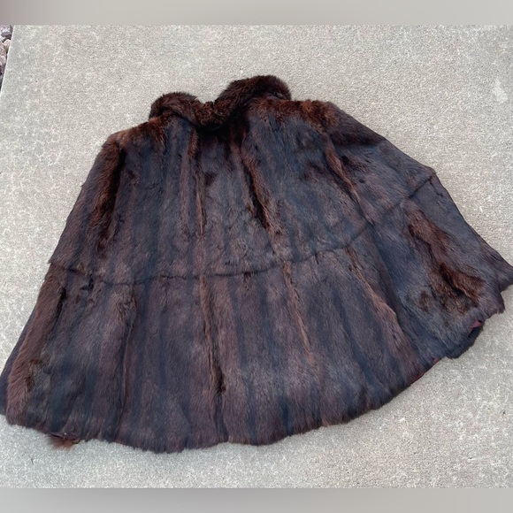 Vintage RARE Mindlin’s Auburn Mink Fur Bat Wing Cape Coat - Picture 2 of 10